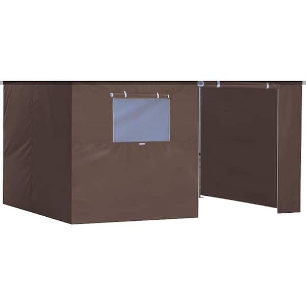 Tradesparker Series 10 ft. x 15 ft. Cocoa Pop Up Canopy Wall with Zipper