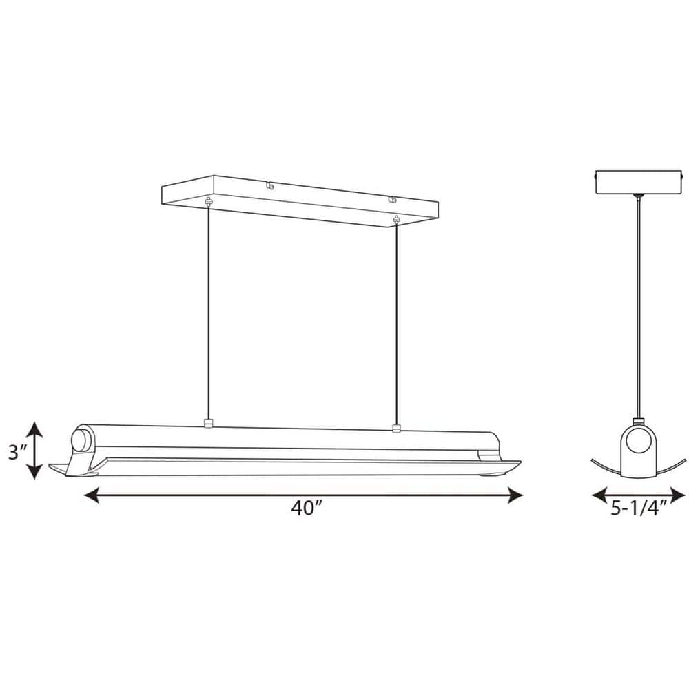 Brushed Nickel 45" LED Indoor/Outdoor Linear Pendant Light