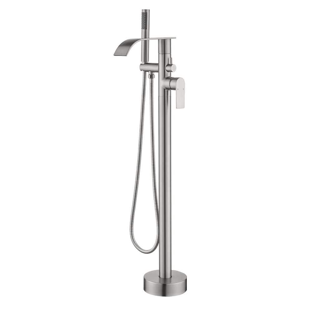 Single-Handle Freestanding Claw Foot Tub Faucet with Hand Shower in Brushed Nickel price history on PriceWatchPro