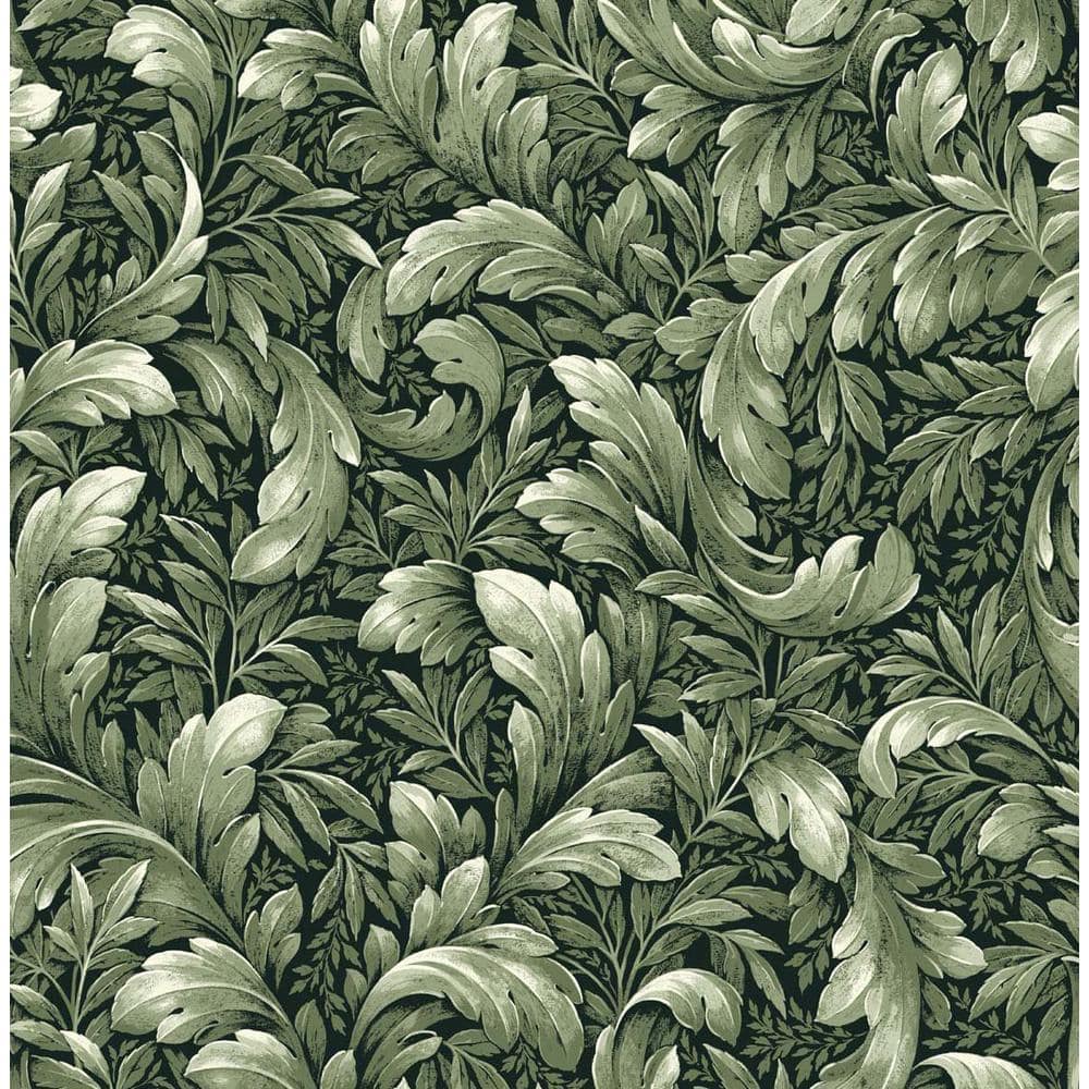 Forest Green Vinyl Peel and Stick Wallpaper Roll