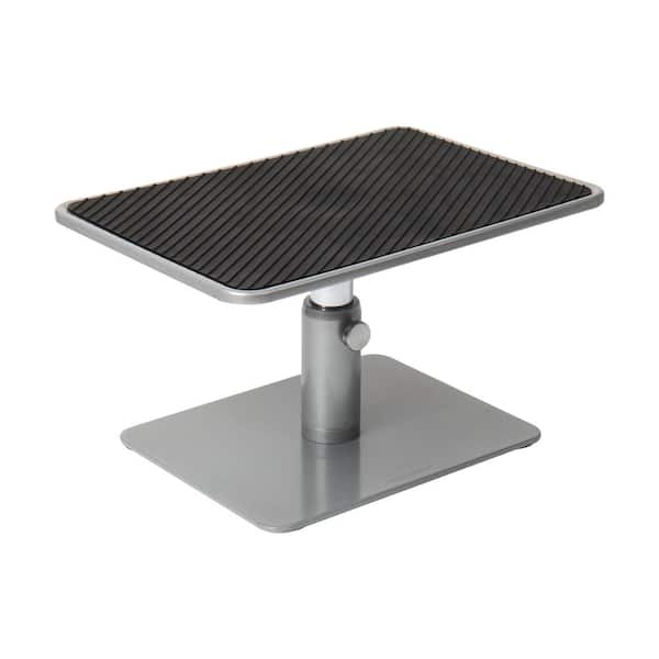 Mind Reader Table Top Monitor Riser Metal Laptop Stand Adjustable Riser, Silver with Black Top