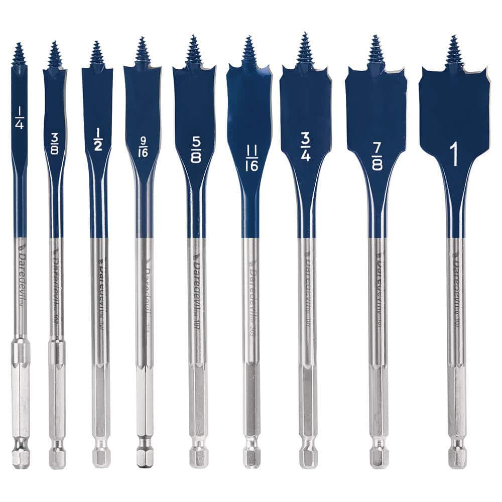 Daredevil High Carbon Steel Standard Spade Bit Set (9-Piece)