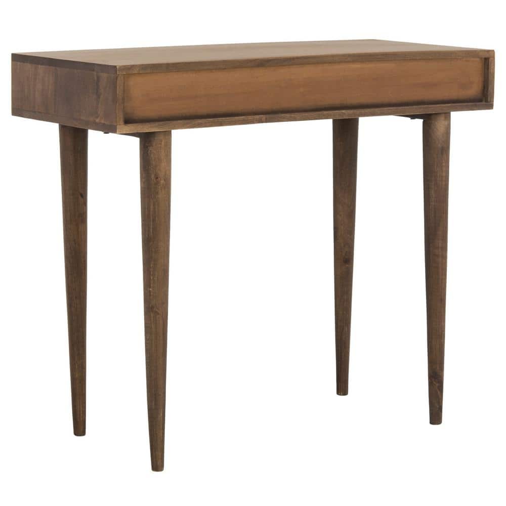 Transitional Walnut Wood Home Office Desk with Drawer