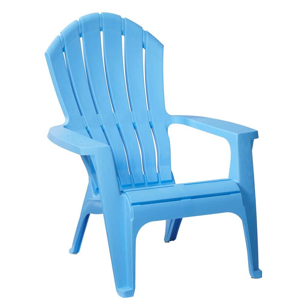 Realcomfort Periwinkle Plastic Outdoor Adirondack Chair 8371 94 4304 The Home Depot