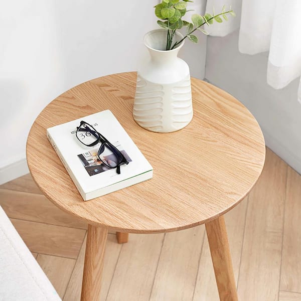 Tatayosi Round Wooden Small End Table Side Table Coffee Tatayosi Round Wooden Small End Table Side Table Coffee