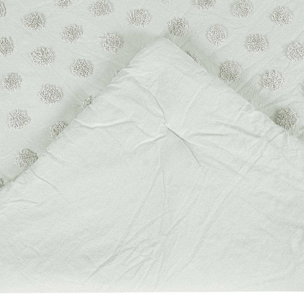 Sage Cotton King Comforter Set with Polka Dot Design