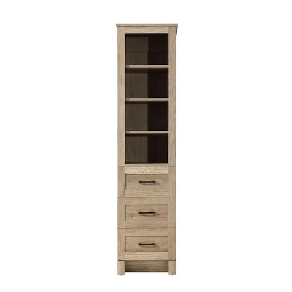 16 in. W x 18 in. D x 65 in. H Beige Freestanding Linen Cabinet
