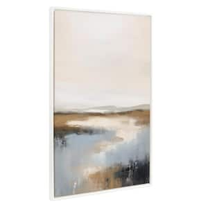 Watercolor Landscape Framed Canvas Wall Art 1-Piece White Framed Canvas Art Print, 31.50 in. x 41.50 in.