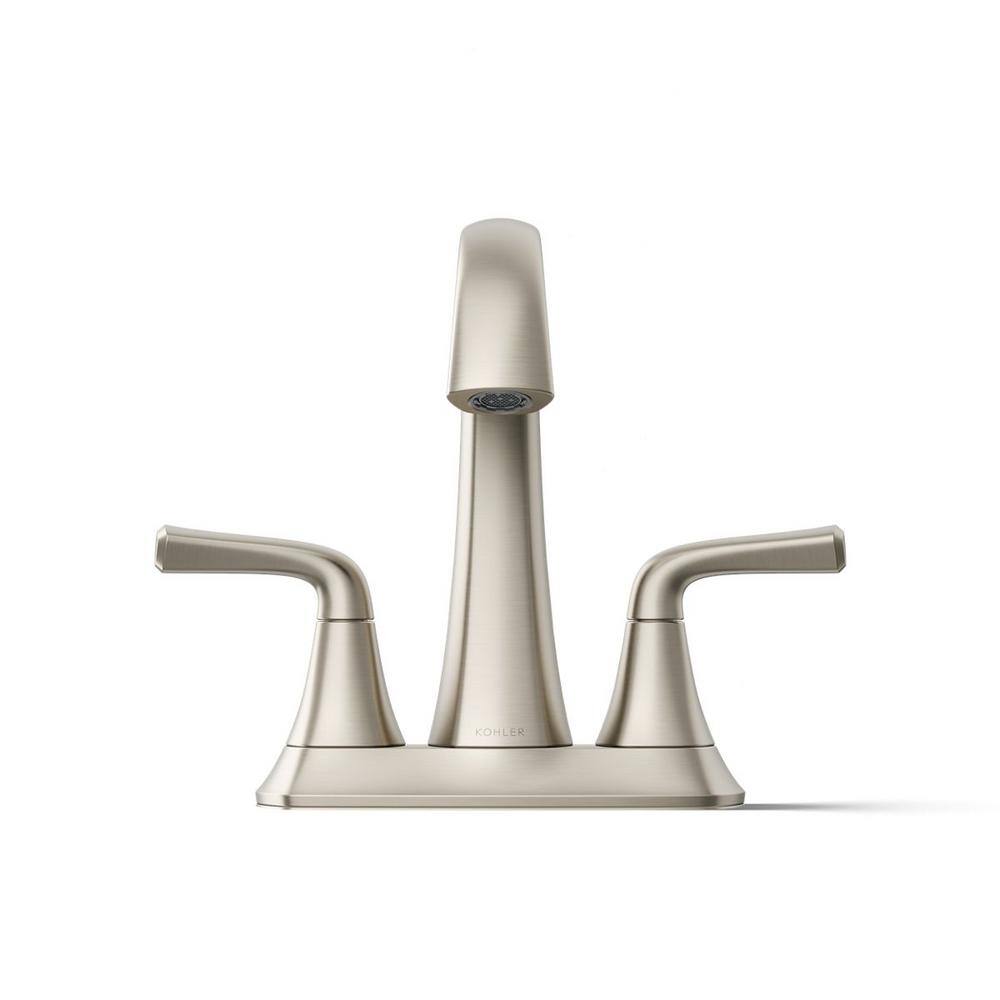 Vibrant Brushed Nickel Double Handle Bathroom Faucet