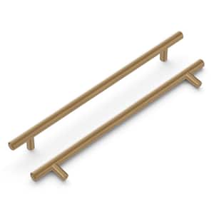 Bar Pulls Collection Pull 8-13/16 in. (224mm) Center to Center Champagne Bronze Finish Modern Steel Bar Pulls (1-Pack)