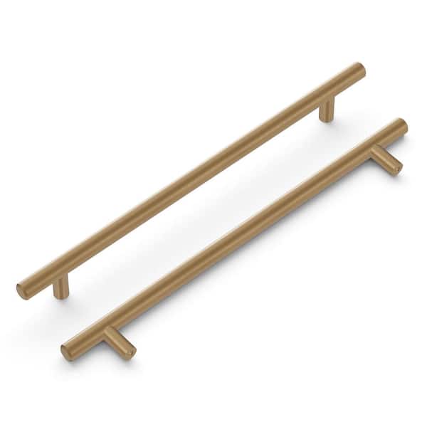HICKORY HARDWARE Bar Pulls Collection Pull 8-13/16 in. (224mm) Center to Center Champagne Bronze Finish Modern Steel Bar Pulls (1-Pack)