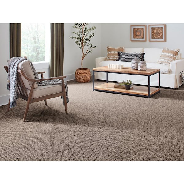 Moss Peak  - Beach House - Beige 15 ft. 31 oz. Polyester Pattern Installed Carpet