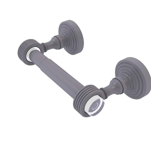 Allied Brass Pacific Grove Collection Wall Mounted Toilet Paper Holder in Matte Gray with Groovy Accents