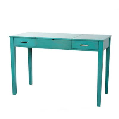 Ainsley Turquoise Vanity Desk 46 in. x 20 in. x 30 in.