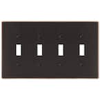 Ansley 4 Gang Toggle Metal Wall Plate - Aged Bronze