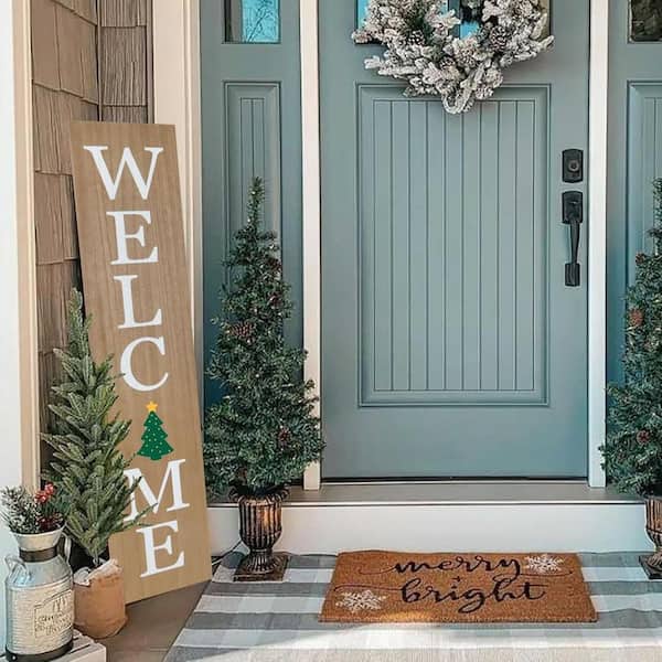 45 in. H Interchangeable Wooden Welcome Porch Wall Sign HPDSVVHJRN