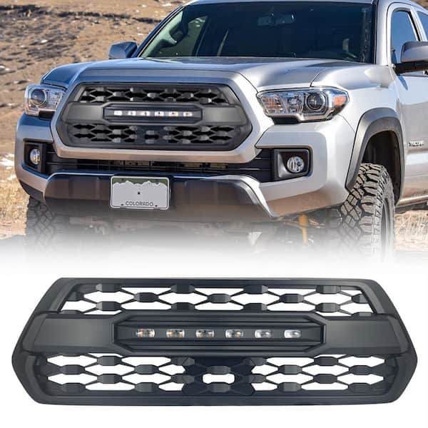 AMERICAN MODIFIED Pro Style Grille w/Off Road Lights for 2016-21 Tacoma, Black