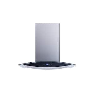 30 in. 475 CFM Convertible Island Range Hood in Stainless Steel/Glass with Hybrid Mesh Filter and Touch Control