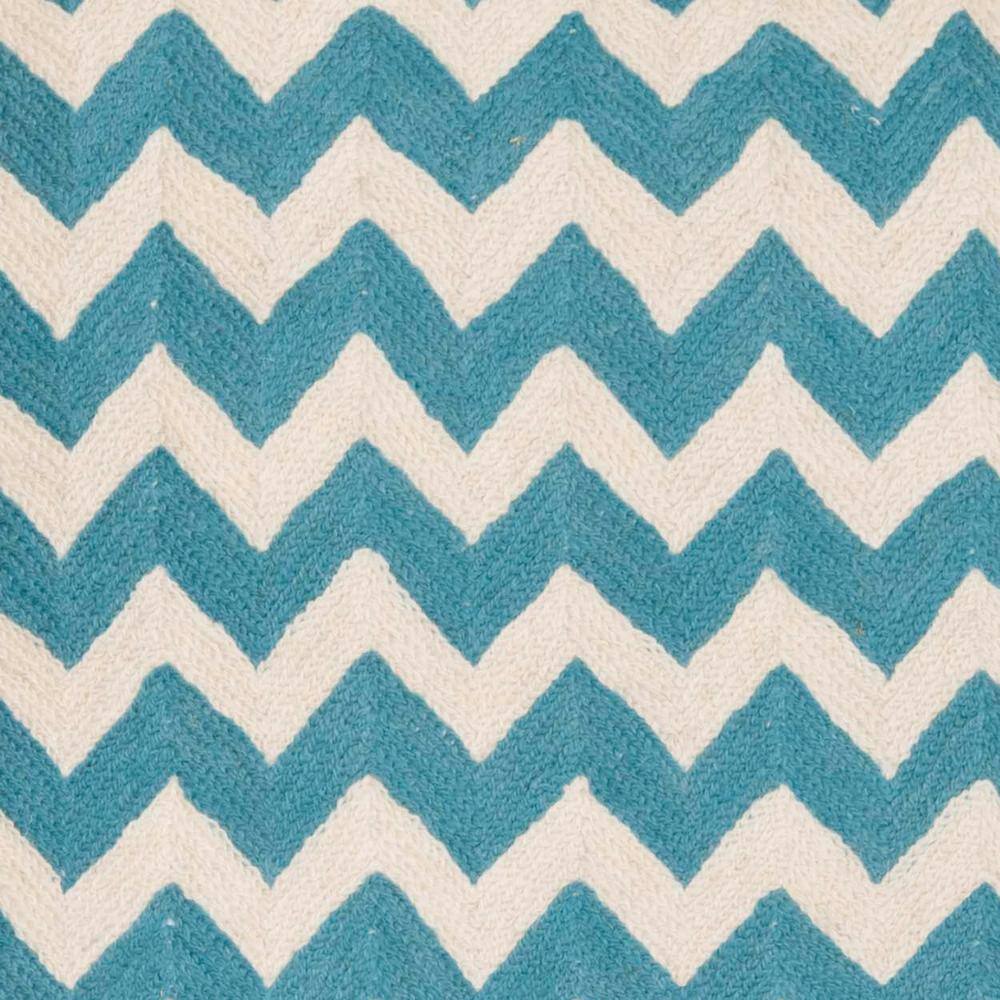 Blue Rain Embroidered Cotton Canvas Throw Pillows, 22" Set of 2