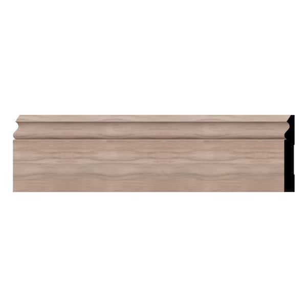 Ekena Millwork WM217 0.56 in. D x 5.25 in. W x 96 in. L Wood Walnut Baseboard Moulding