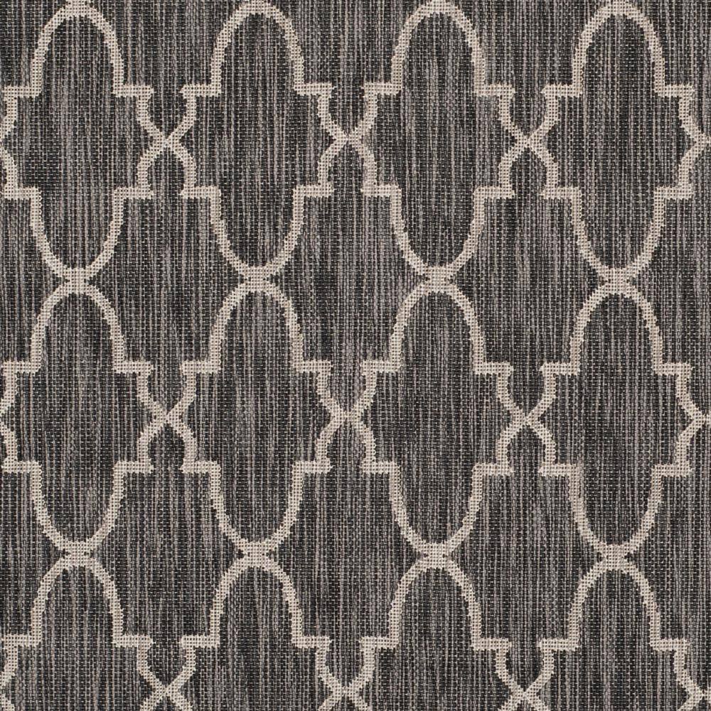 Elegant Non-Slip Black Synthetic 79" Round Area Rug