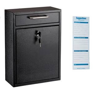 Large Ultimate Steel Wall Mounted Drop Box Mailbox, Black
