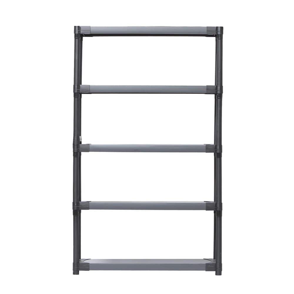 Resin 5-Shelf High Capacity Shelving Unit in Gray and Black 36 in. W x 70 in. H x 16 in. D price history on PriceWatchPro