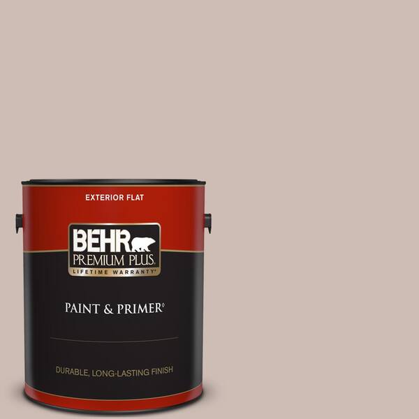 BEHR PREMIUM PLUS 1 gal. #N150-2 Smokey Pink Flat Exterior Paint & Primer