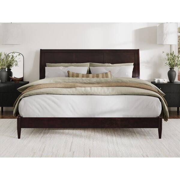 AFI Valencia Brown Solid Wood Frame King Low Profile Platform Bed ...