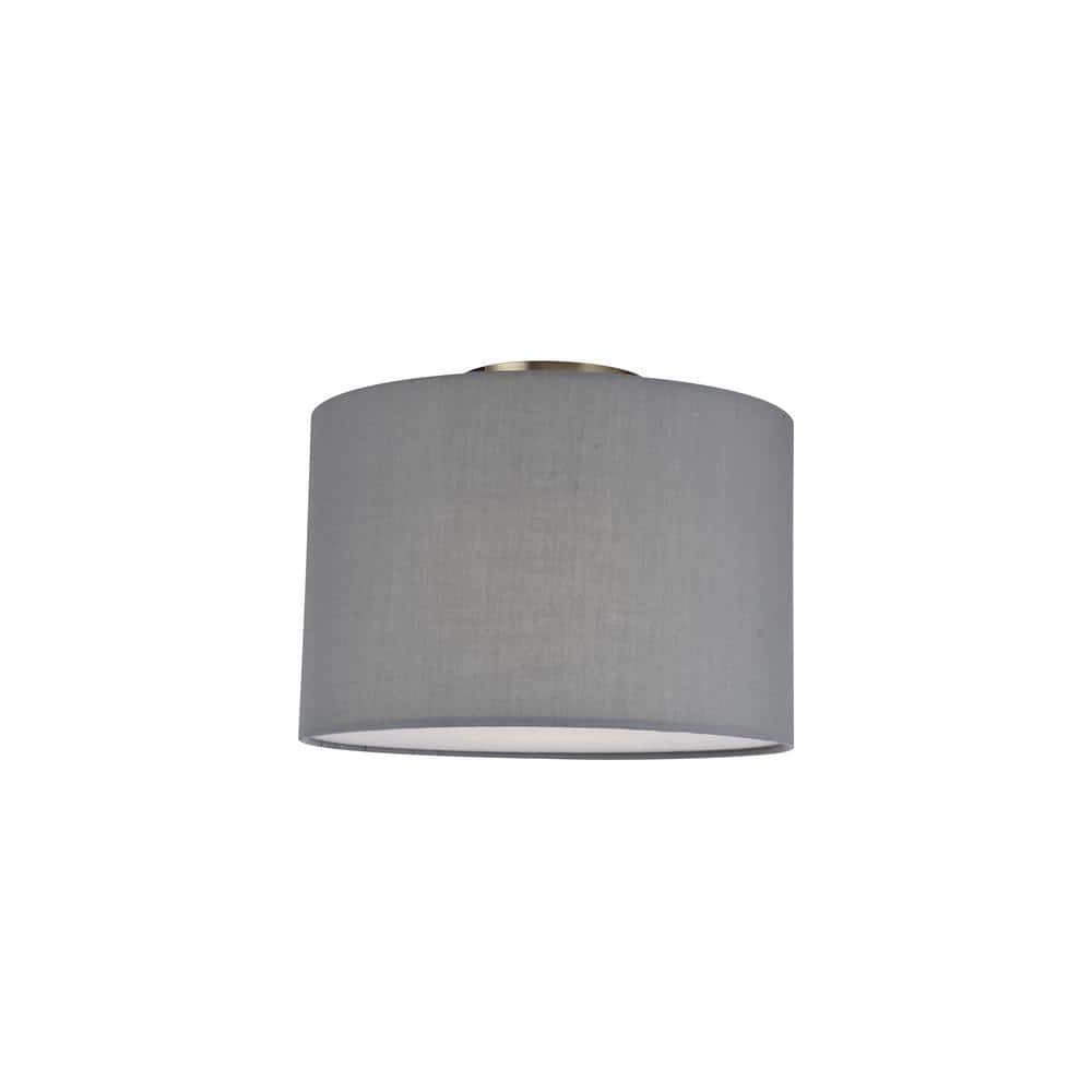 11.8 in. 1-Light Gray Semi-Flush Mount with Fabric Shade and No Bulbs Included price history on PriceWatchPro