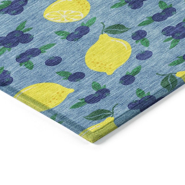 Chantille Machine Washable Indoor/Outdoor Abstract ACN2354 Denim 2 ft. x 3 ft. Accent Rug