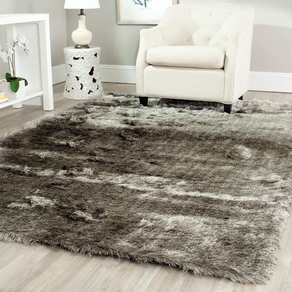 Paris Shag Silver 3 ft. x 5 ft. Solid Area Rug