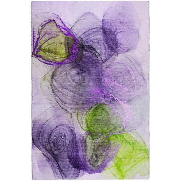 Dream Shag Premium Machine Washable Abstract ADS513 Purple 9 ft. x 12 ft. Area Rug