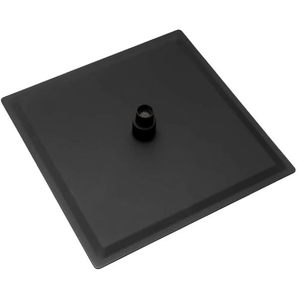LORDEAR 1-Spray Patterns 12 in. Wall Mount Full and Standard Rainfall Fixed Shower Head in Black