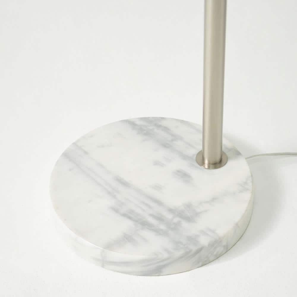 Mason 81" Modern White LED Arc Floor Lamp with Adjustable Drum Shade