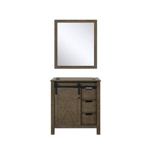 Marsyas 30 in W x 22 in D Rustic Brown Bath Vanity without Top and 28 in Mirror