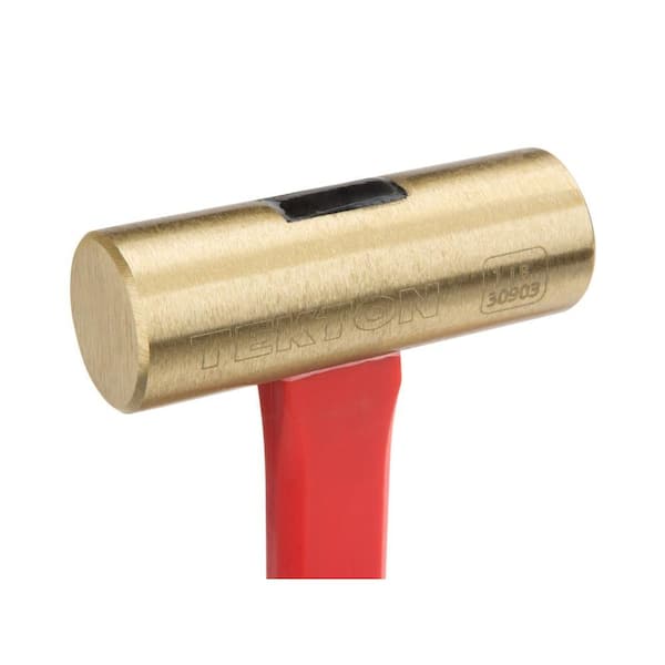 TEKTON 16 oz. Jacketed Fiberglass Brass Hammer 30903 - The Home Depot