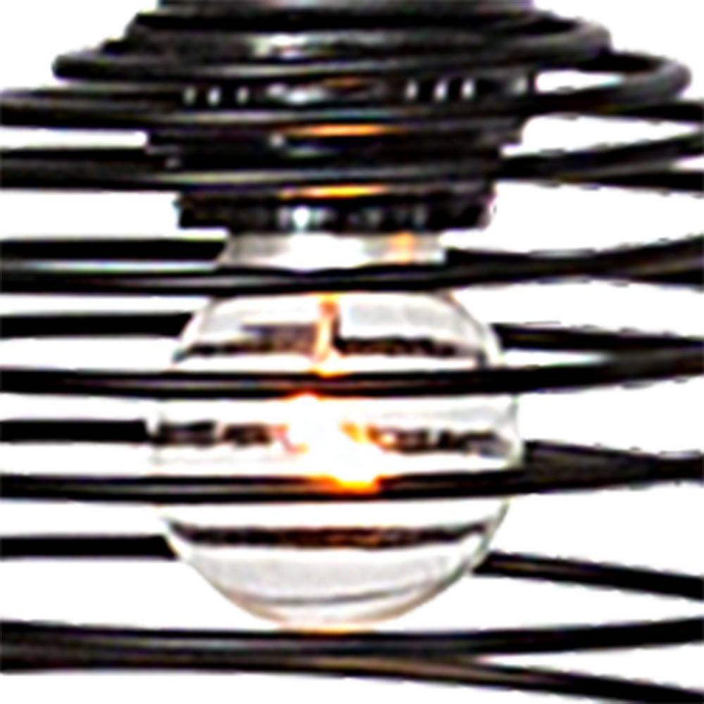 Black Metal 6-Light Linear Pendant with Globe Shades