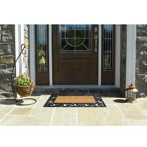 Wrought Iron with Coir Insert and Acanthus Border 22 in. x 36 in. Rubber Coir Door Mat