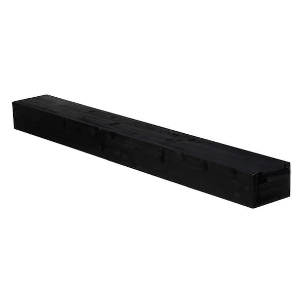 60 in. W x 9 in. D Black Solid Wood Floating Shelf Wall-Mounted Fireplace Mantel Decorative Wall Shelf