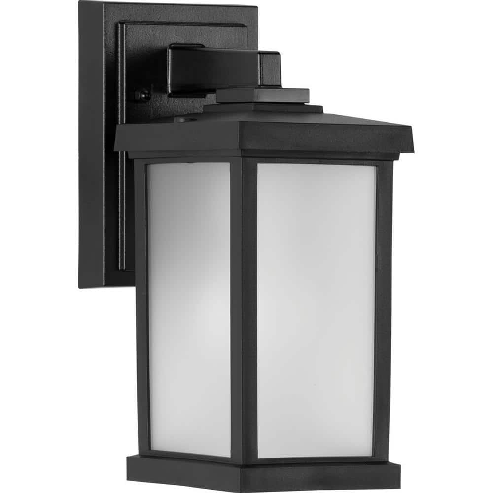 Trafford Non-Metallic Lantern 1-Light Textured Black Frosted Shade Traditional Outdoor Wall Lantern Sconce price history on PriceWatchPro