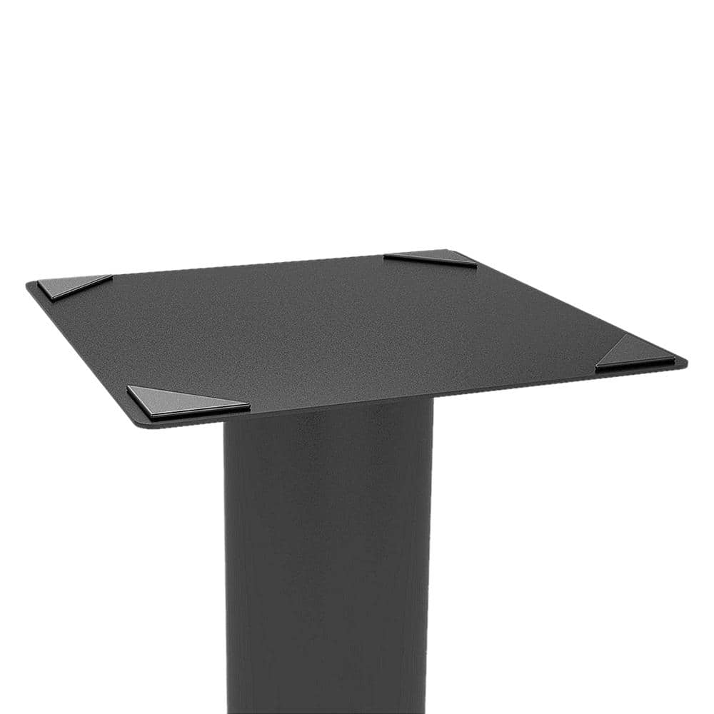 Black Adjustable Steel Bookshelf Speaker Stands with Cable Management, Set of 2