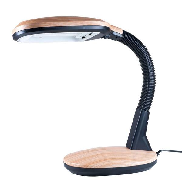 Trademark Home Deluxe Sunlight 22 in. Light Wood Grain Desk Lamp