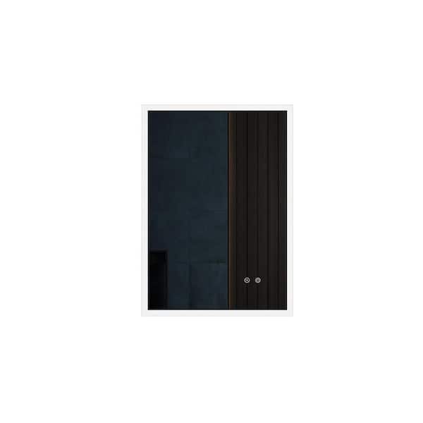 Unbranded Backlit LED 20 in. W x 28 in. H Large Rectangular Frameless Anti-Fog Wall Mounted Bathroom Vanity Mirror in Silver