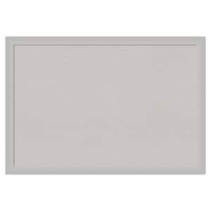 Low Luster Silver Wood Framed Grey Corkboard 39 in. x 27 in Bulletin Board Memo Board
