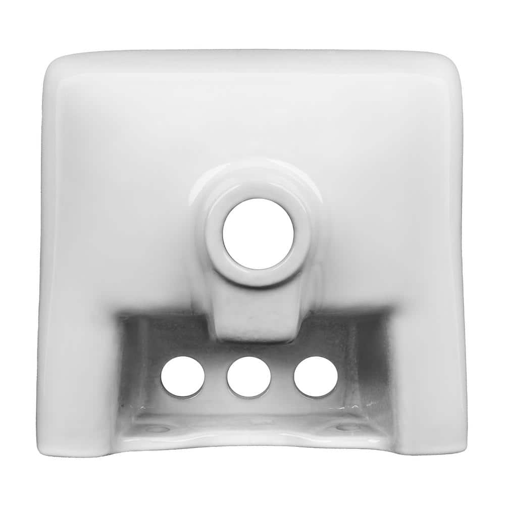 White Ceramic Wall-Mount Square Bathroom Sink with Overflow