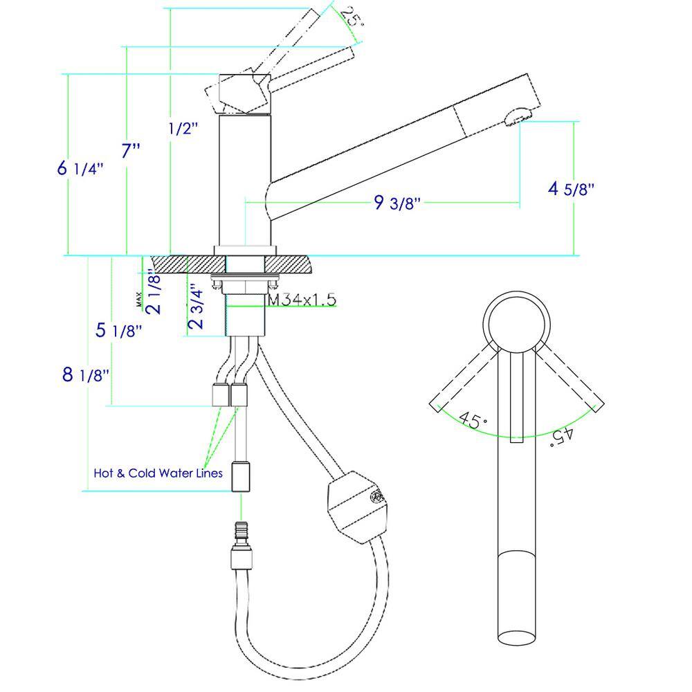 Brushed Stainless Steel Pull-Out Spray Kitchen Faucet