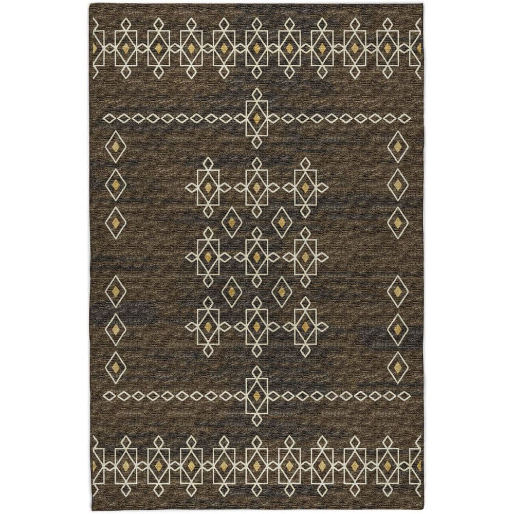 Dream Shag Premium Machine Washable Abstract ADS109 Brown 8 ft. x 10 ft. Area Rug price history on PriceWatchPro
