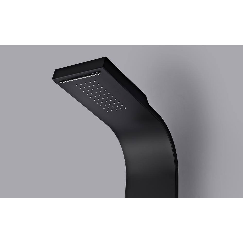 Black Aluminum 66'' Shower Panel with Rain Shower Head