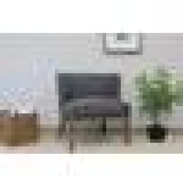 Designer Guest Chair Slate Grey Linen Fabric Driftwood Wood frame Comfort Cushions